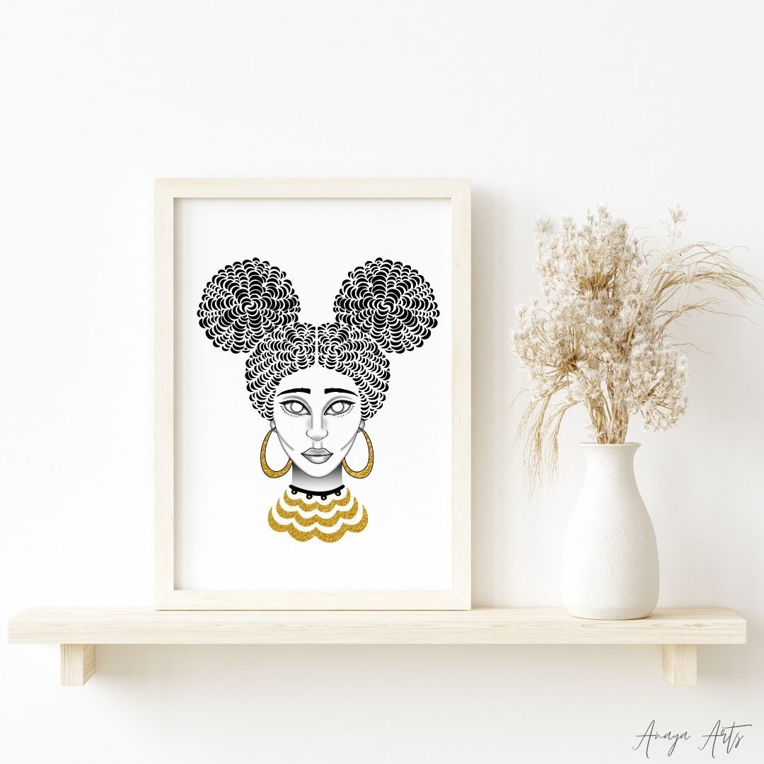 Afro Puffs. - Wall Art by Anaya Arts