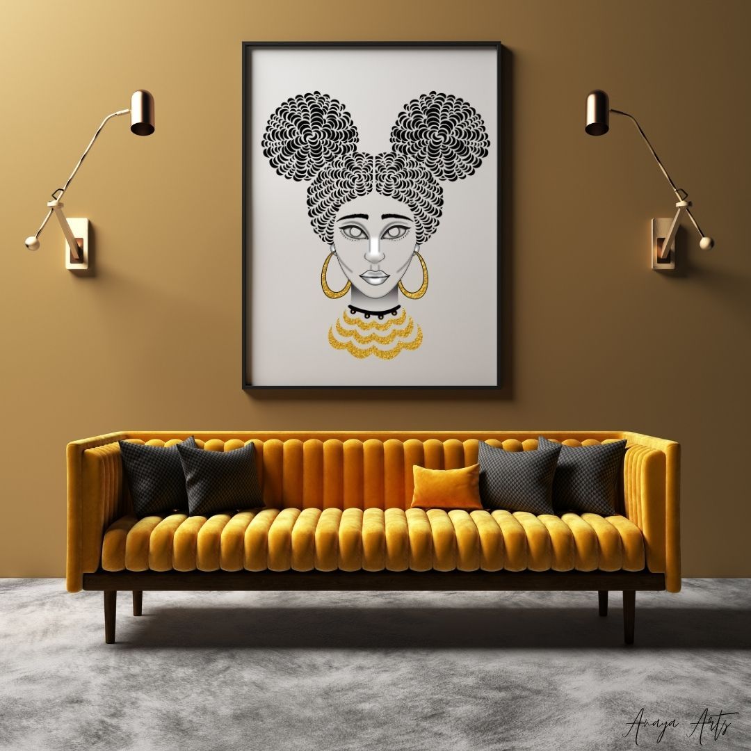 Afro Puffs. - Wall Art by Anaya Arts