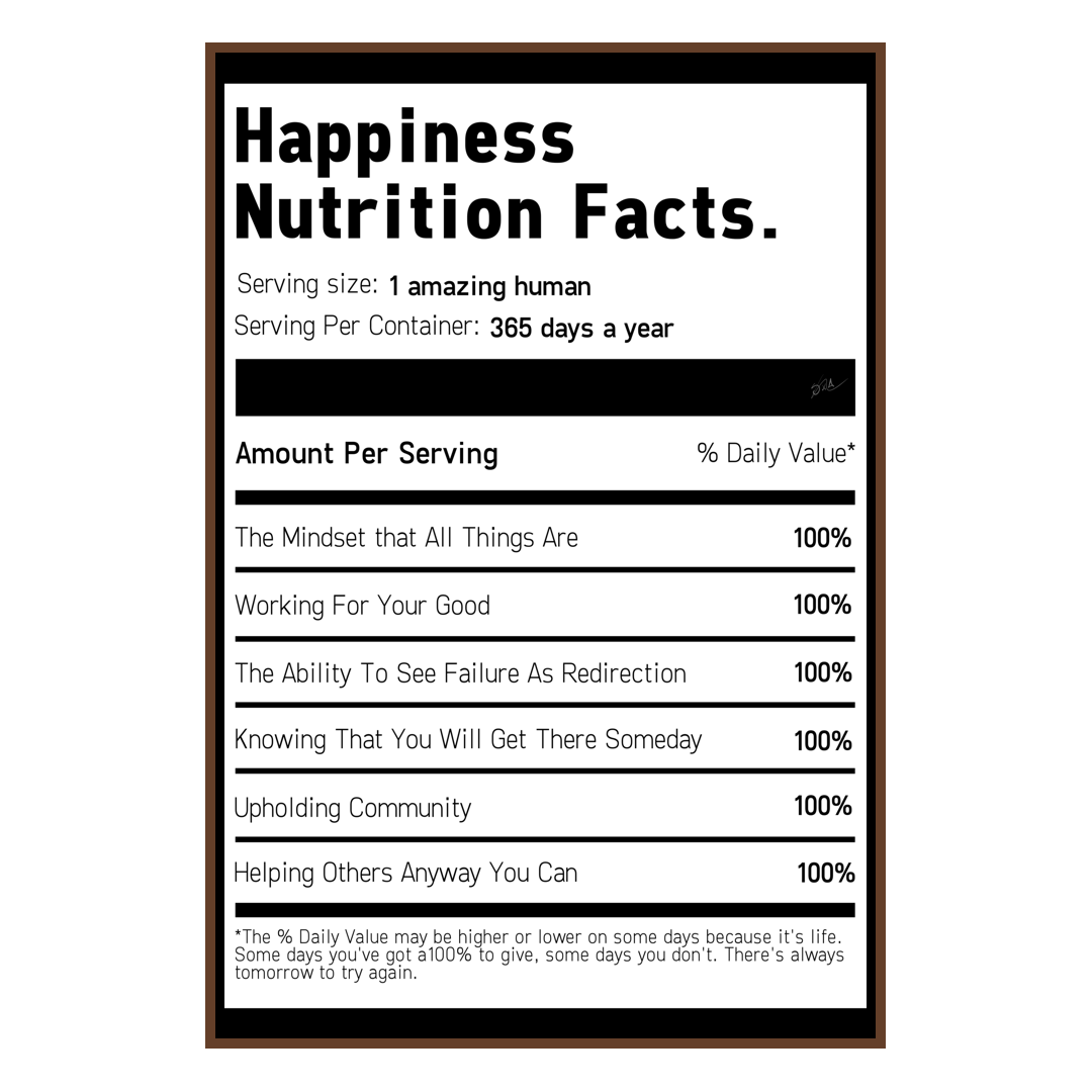 Happiness Nutrition Facts (Smard X Anaya)