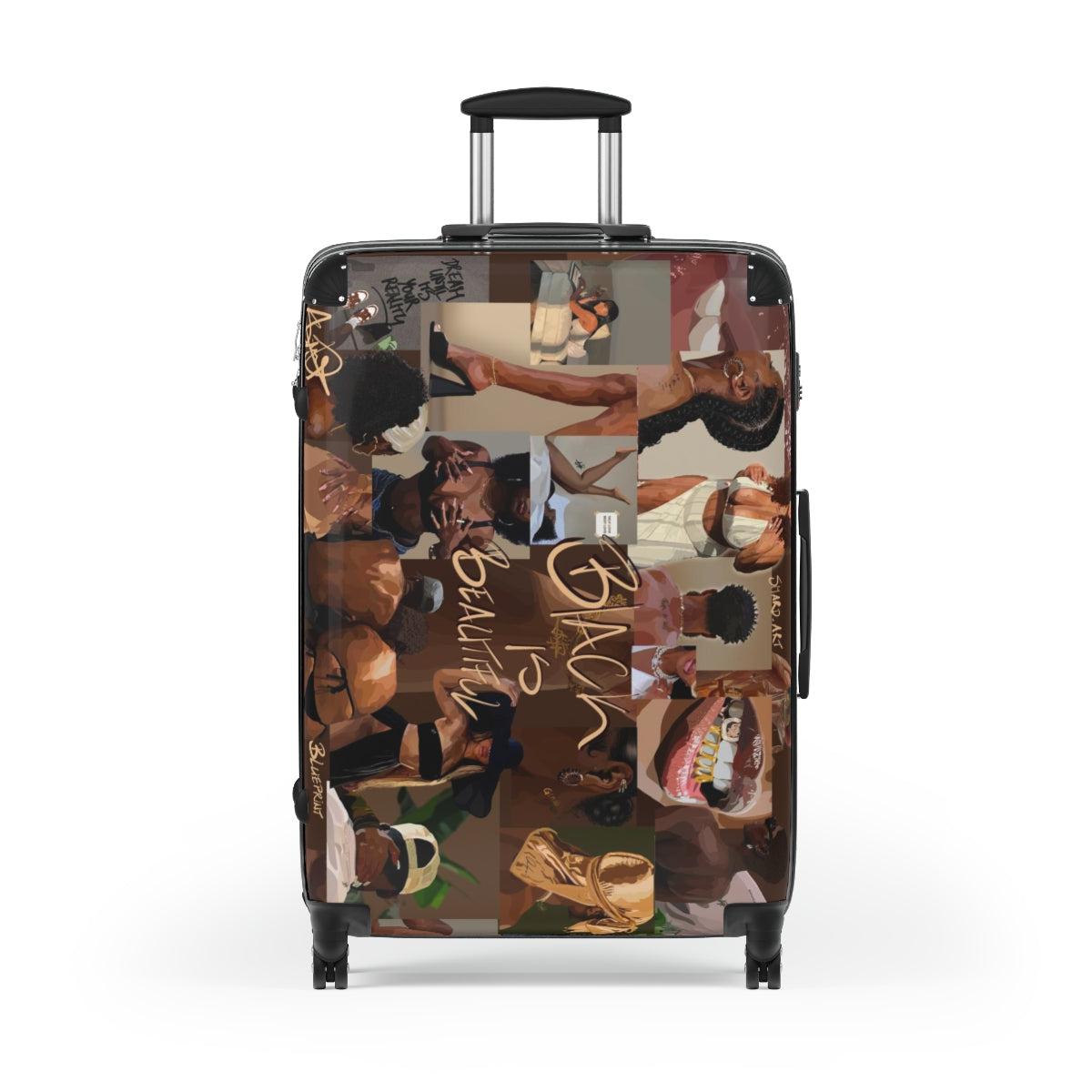 Suitcases-Medium-Black-SmardArt-Wall Art