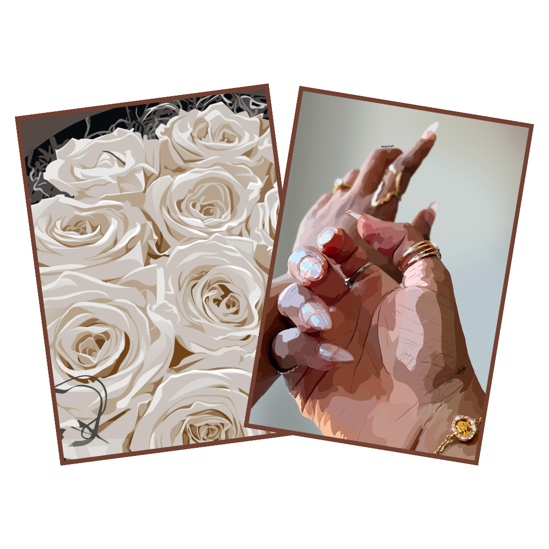 Art Bundle : White Roses + Simple Glam