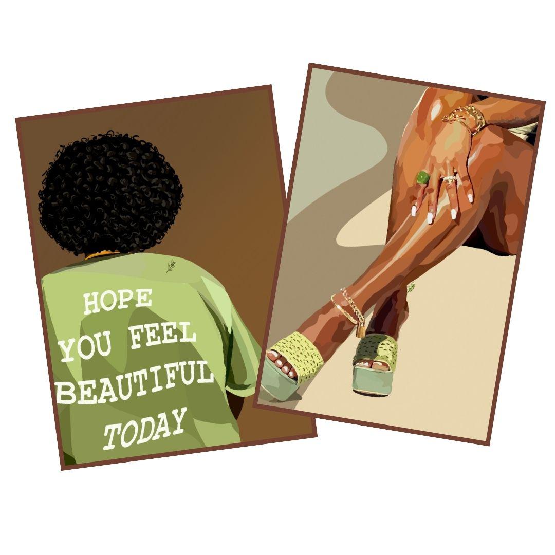 Art Bundle : Hope You Feel Beautiful + Legs and Green Touch